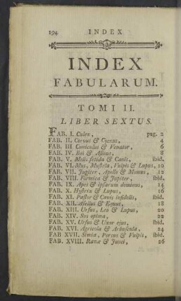 Index fabularum.