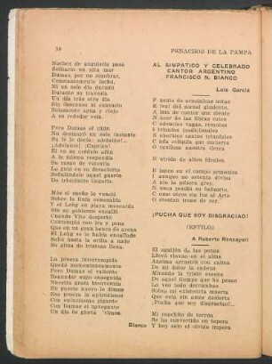Al simpático y celebrado cantor argentino Francisco N. Bianco