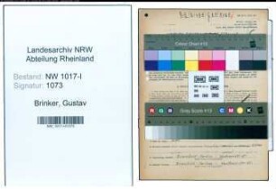 Entnazifizierung Gustav Brinker , geb. 26.12.1890 (Kaufmann)