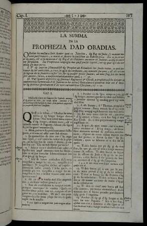 La Summa Da La Prophezia Dad Obadias.