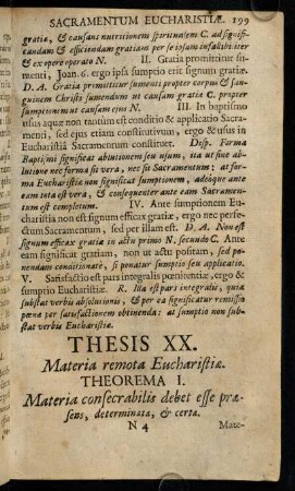 199-209, Thesis XX. Materia remota Eucharistiae.
