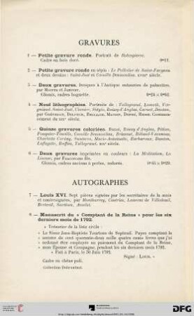 Autographes (Nr. 7-12)