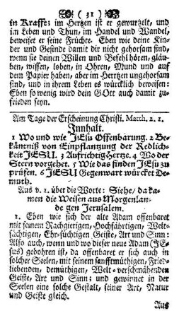 Am Tage der Erscheinung Christi. Matth. 2.1