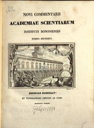 Novi commentarii Academiae Scientiarum Instituti Bononiensis, 7. 1844