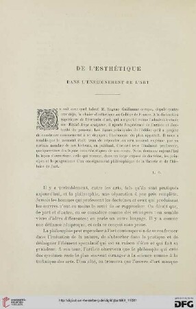 2. Pér. 33.1886: De l'esthétique dans l'enseignement de l'art