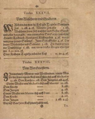 Titulus XXXVIII. Von Werkmeistern.