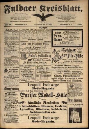 Zweite Ausgabe vom Samstag, den 28. März 1903.