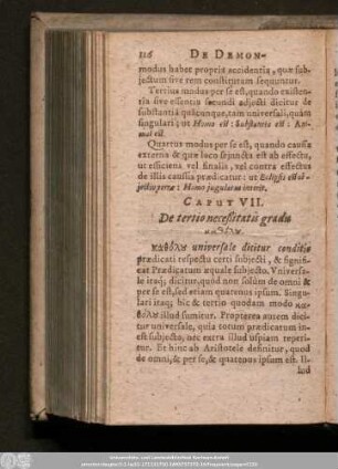 Caput VII. De tertio neceßitatis gradu [...].