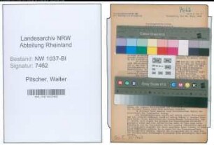 Entnazifizierung Walter Pitscher , geb. 30.10.1886 (Finanzangestellter)