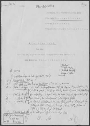 Heimerdingen: Visitationsbericht mit Pfarrbericht 1953