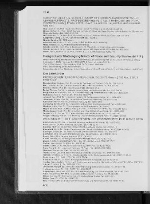 Postgradualer Studiengang Master of Peace and Security Studies (M.P.S.)