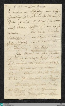 Brief von Jens Baggesen an Unbekannt - K 703
