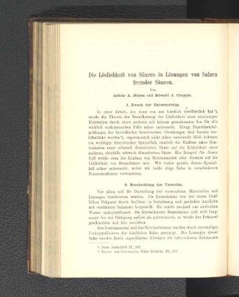 Die Löslichkeit von Säuren in Lösungen von Salzen fremder Säuren