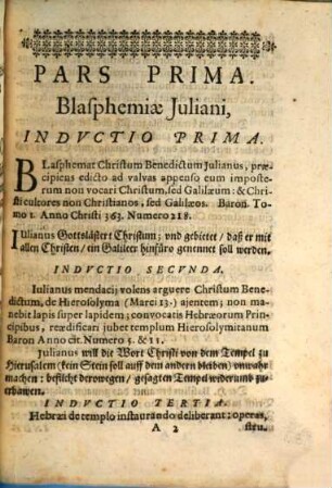 Maria Virgo Blasphemiarvm Vltrix, Sive Julianus Apostata ob blasphemias divinitus interemptus. Drama : In Scenam publice datum ... Ab ... Nobili Academica Ivventvte, Collegij Casarei, Societatis Iesu, Viennae Austriae ... Anno M.DC.XXXV. Mense Februario. Die 13.