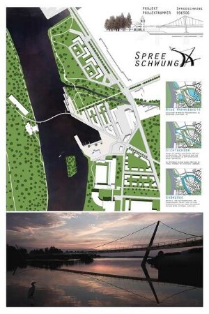 Neuland Lichtenberg Schinkelwettbewerb 2015: Lageplan, perspektivische Ansicht