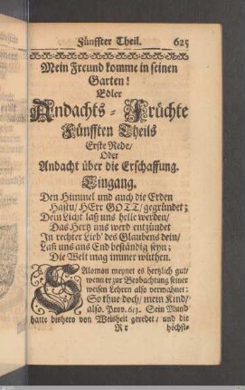 Edler Andachts-Früchte Fünfften Theils.
