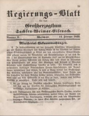 Nr. 6 : 14. Februar 1852
