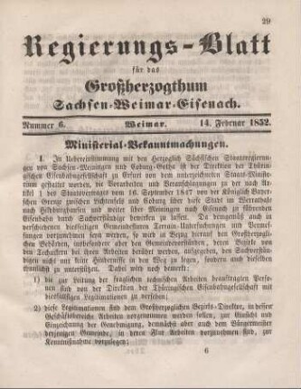 Nr. 6 : 14. Februar 1852
