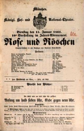 Königliches Hof- und Nationaltheater. 1861