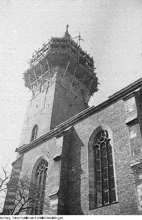 Ralbitz-Rosenthal, Schneeberg, Kirche mit Orgel, März 1952