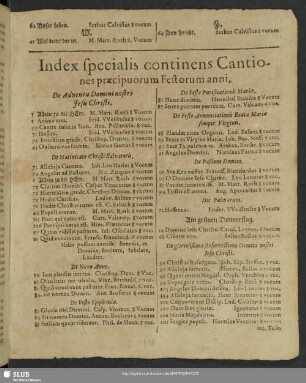 Index specialis ... festorum anni