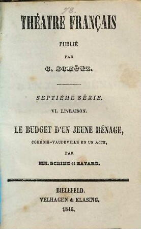 Le budget d'un jeune ménage : comédie-vaudeville en un acte