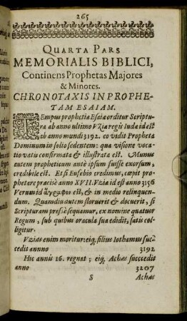Chronotaxis in Prophetam Esaiam.