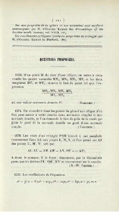Questions proposées.