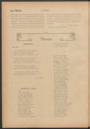 Poesías : Soneto [y] Buenas días