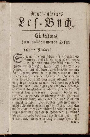 Einleitung zum vollkommenen Lesen