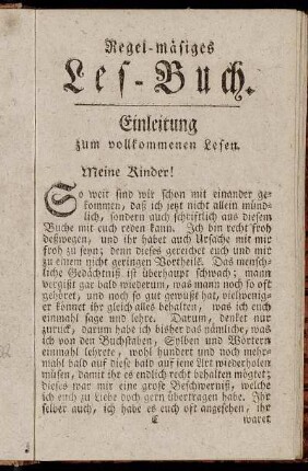 Einleitung zum vollkommenen Lesen