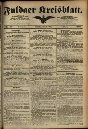 Ausgabe vom Dienstag, den 23. März 1909.