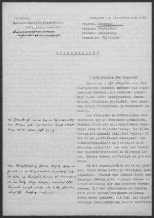 Möckmühl-Bittelbronn: Pfarrbericht Möckmühl 1933