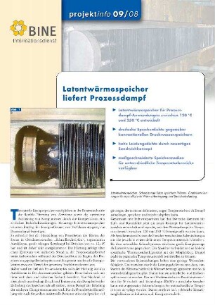 Latentwärmespeicher liefert Prozessdampf.