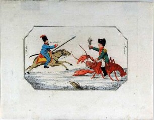 Napoleon-Karikatur: "Napoleon und Kosak"