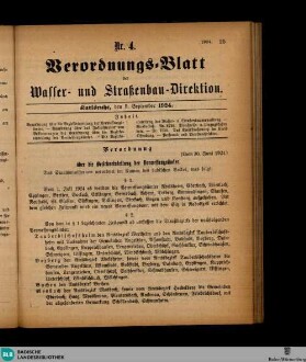 Verordnungsblatt der Wasser- und Straßenbaudirektion