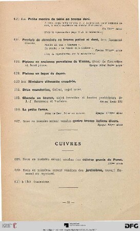 Cuivres (Nr. 128-130)