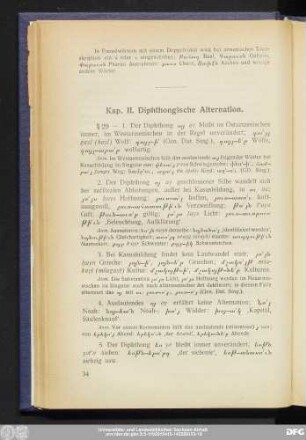 Kap. II. Diphthongische Alternation.