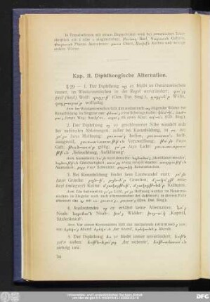 Kap. II. Diphthongische Alternation.