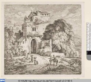Torruine einer Stadt am Berg
