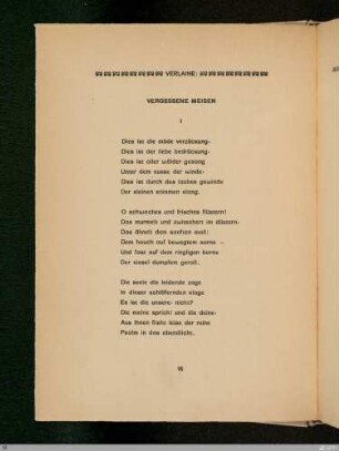 Paul Verlaine: Aus: Lieder ohne Worte