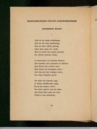 Paul Verlaine: Aus: Lieder ohne Worte
