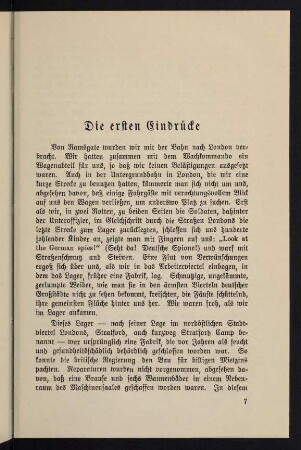 7-13, 2. Die ersten Eindrücke