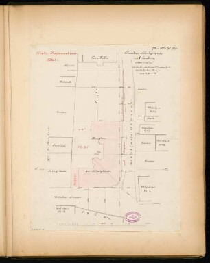 Knabenschule, Eilenburg Monatskonkurrenz Juni 1881: Lageplan; Maßstabsleiste