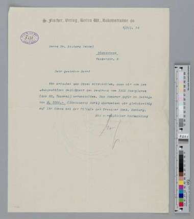 Brief an Richard Dehmel