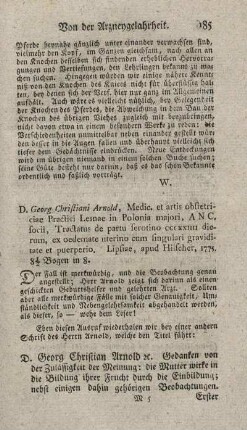 Gedanken von der Zulässigkeit der Meinung: die Mutter wirke in die Bildung ihrer Frucht durch die Einbildung.