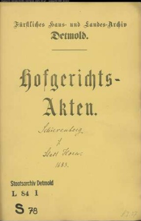Schierenberg, Johann Christoph gegen Stadt Horn - Anlage eines Abtritts