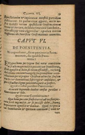 Caput VI. De Poenitentia.