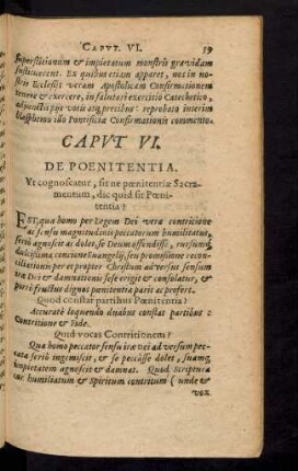 Caput VI. De Poenitentia.
