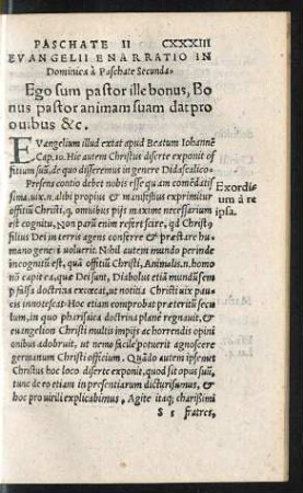 Evangelii Enarratio In Dominica a Paschate Secunda.